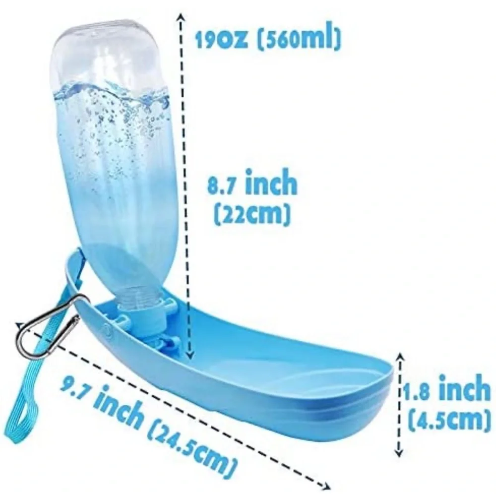 Portable pet water bottles Blue and gray